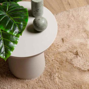 Teppich Shaggy Hochflor NAVARRA Beige 200x200 cm Polyester