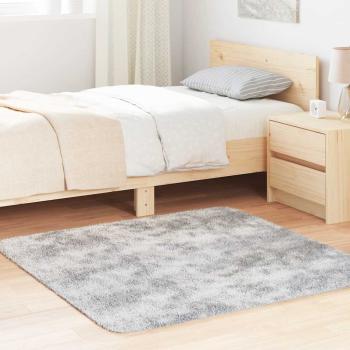 ARDEBO.de - Teppich Shaggy Hochflor NAVARRA Silbergrau 120x120 cm Polyester