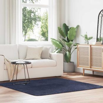 ARDEBO.de - Teppich Shaggy Hochflor NAVARRA Marineblau 160x160 cm Polyester