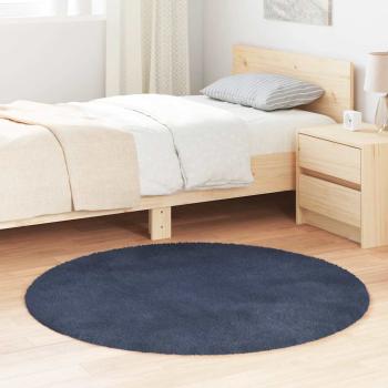 ARDEBO.de - Teppich Shaggy Hochflor NAVARRA Marineblau 120x120 cm Polyester