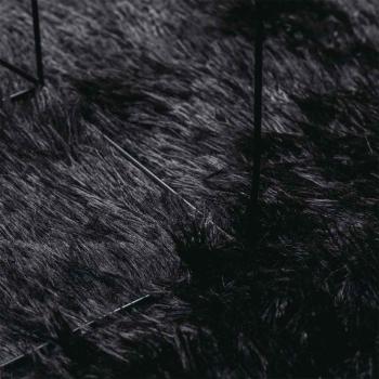 Teppich Shaggy Hochflor NAVARRA Schwarz 240x240 cm Polyester