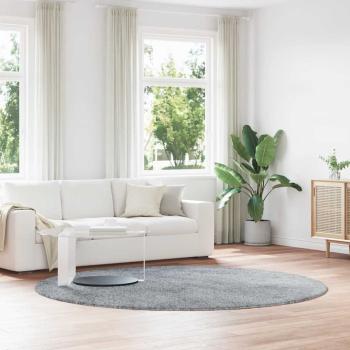 ARDEBO.de - Teppich Shaggy Hochflor NAVARRA Hellgrau 240x240 cm Polyester