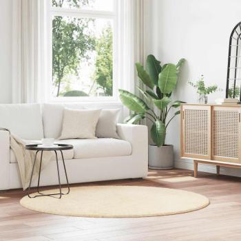 ARDEBO.de - Teppich Shaggy Hochflor NAVARRA Creme 160x160 cm Polyester