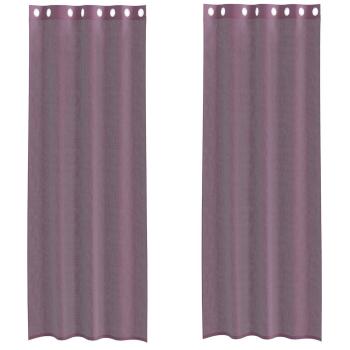 Voile Vorhänge mit Ösen 2 Stk. Lila 140x260 cm