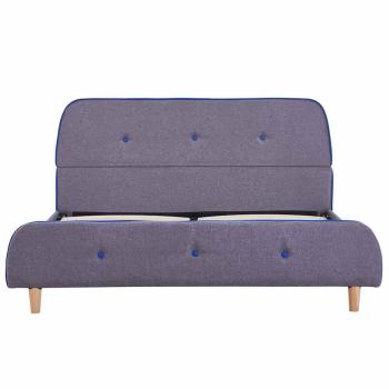 Bettgestell ohne Matratze Hellgrau Stoff 135x190 cm