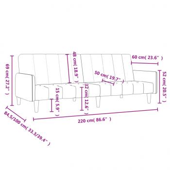 Schlafsofa 2-Sitzer Creme Samt