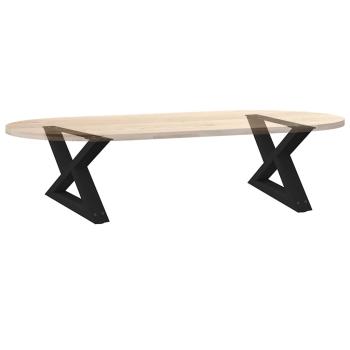 Couchtischbeine 2 Stk. Schwarz 60x(30-31,3) cm Stahl