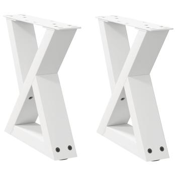 Couchtischbeine 2 Stk. Weiß 40x(30-31,3) cm Stahl