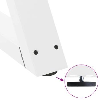 Esstisch Beine 2 Stück Weiß 70x(72-73,3) cm Stahl