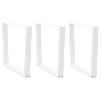 ARDEBO.de - Esstischbeine V-Form 3 Stück Weiß 90x(72-73,3) cm Stahl