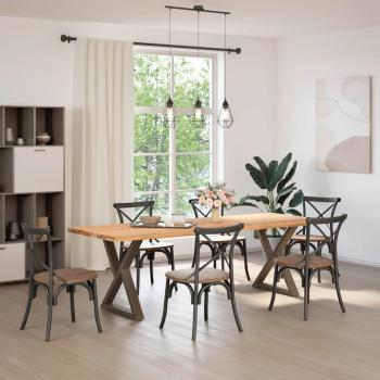 Esstisch Beine 2 Stück Naturstahl 70x(72-73,3) cm Stahl