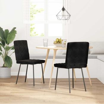 Esszimmerstühle 2 Stk. Schwarz Samt