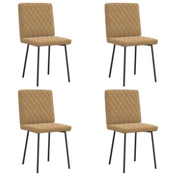 ARDEBO.de - Esszimmerstühle 4 Stk. Braun Samt