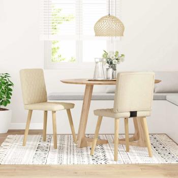 ARDEBO.de - Esszimmerstühle 2 Stk. Creme Stoff