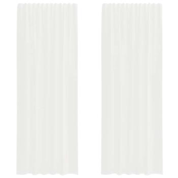 Voile Vorhänge mit Stangentaschen 2 Stk. Weiß