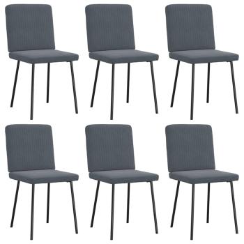 ARDEBO.de - Esszimmerstühle 6 Stk. Dunkelgrau Samt