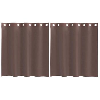 Voile Vorhänge mit Ösen 2 Stk. Braun 140x140 cm