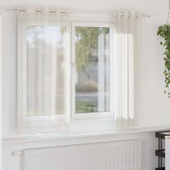 ARDEBO.de - Voile Vorhänge mit Ösen 2 Stk. Creme 140x140 cm