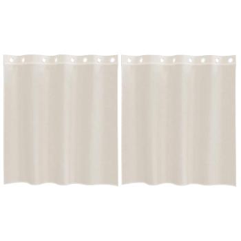 Voile Vorhänge mit Ösen 2 Stk. Creme 140x140 cm