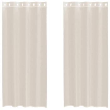 Voile Vorhänge mit Ösen 2 Stk. Creme 140x225 cm