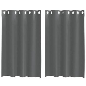 Voile Vorhänge mit Ösen 2 Stk. Dunkelgrau 140x175 cm