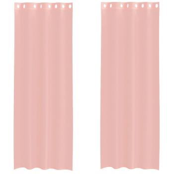 Voile Vorhänge mit Ösen 2 Stk. Rosa 140x260 cm