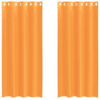Voile Vorhänge mit Ösen 2 Stk. Orange 140x245 cm