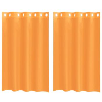 Voile Vorhänge mit Ösen 2 Stk. Orange 140x175 cm