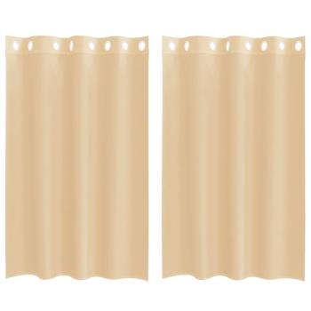 Voile Vorhänge mit Ösen 2 Stk. Sandfarbe