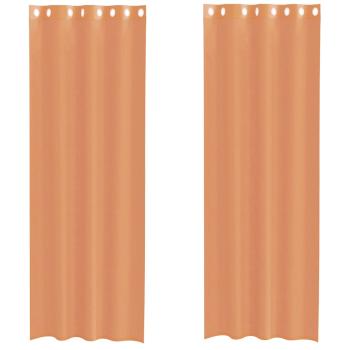 ARDEBO.de - Voile Vorhänge mit Ösen 2 Stk. Terrakotta
