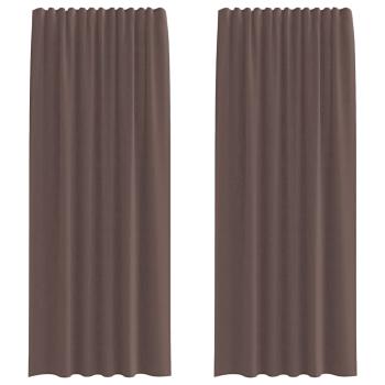 ARDEBO.de - Voile Vorhänge mit Stangentaschen 2 Stk. Braun