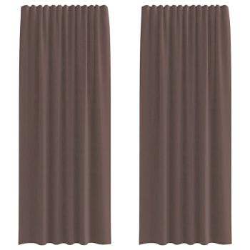 ARDEBO.de - Voile Vorhänge mit Lasche 2 Stk. Braun