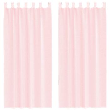 Voile Vorhänge mit Schlaufen 2 Stk. Hellrosa 140x245 cm