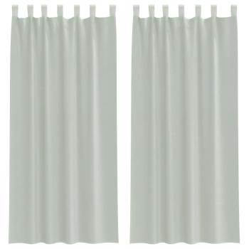 Voile Vorhänge mit Schlaufen 2 Stk. Hellgrau 140x225 cm