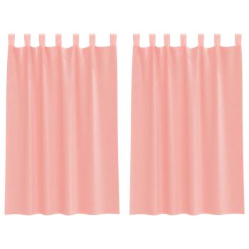 Voile Vorhänge mit Schlaufen 2 Stk. Rosa 140x175 cm