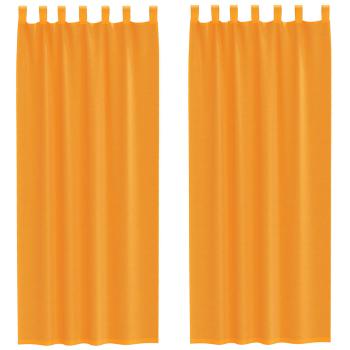 Voile Vorhänge mit Schlaufen 2 Stk. Orange 140x260 cm