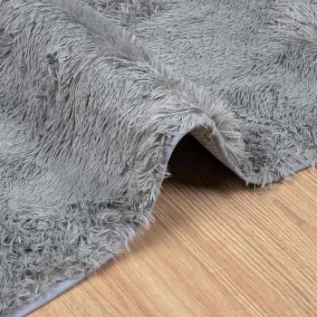 Teppich Shaggy Hochflor NAVARRA Hellgrau 60x100 cm Polyester