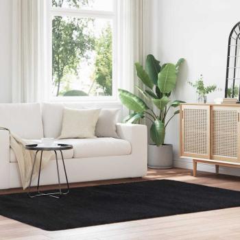 ARDEBO.de - Teppich Shaggy Hochflor NAVARRA Schwarz 160x230 cm Polyester