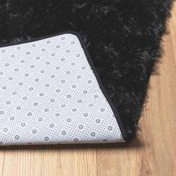 Teppich Shaggy Hochflor NAVARRA Schwarz 200x200 cm Polyester