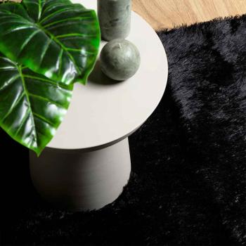 Teppich Shaggy Hochflor NAVARRA Schwarz 200x200 cm Polyester