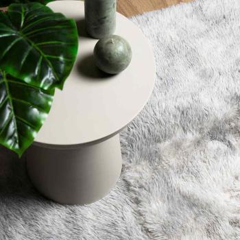 Teppich Shaggy Hochflor NAVARRA Silbergrau 200x200 cm Polyester