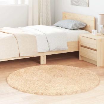 ARDEBO.de - Teppich Shaggy Hochflor NAVARRA Beige 120x120 cm Polyester