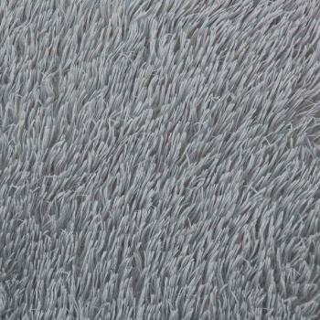 Teppich Shaggy Hochflor NAVARRA Hellgrau 200x200 cm Polyester