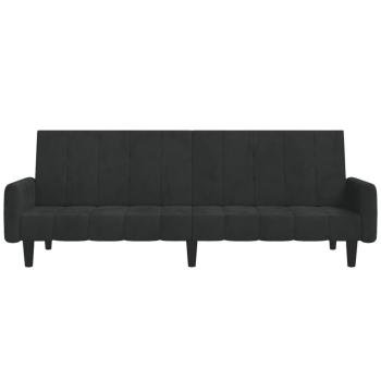 Schlafsofa 2-Sitzer Schwarz Samt
