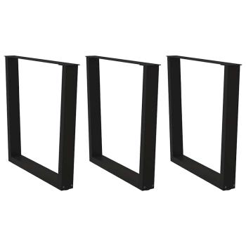 ARDEBO.de - Esstischbeine V-Form 3 Stück Schwarz 90x(72-73,3) cm Stahl