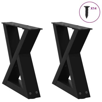 ARDEBO.de - Couchtischbeine 2 Stk. Schwarz 40x(30-31,3) cm Stahl