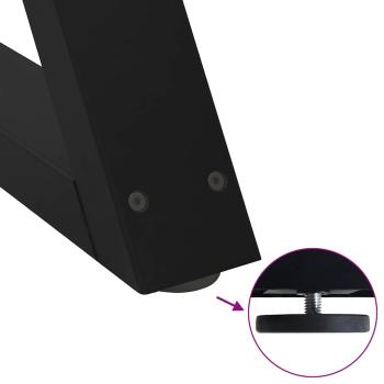 Esstisch Beine 2 Stück Schwarz 70x(72-73,3) cm Stahl