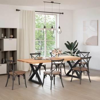 Esstisch Beine 2 Stück Schwarz 90x(72-73,3) cm Stahl