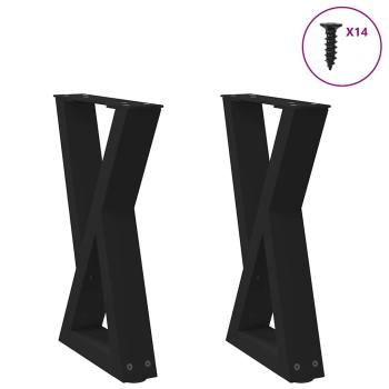 ARDEBO.de - Couchtischbeine 2 Stk. Schwarz 28x(42-43,3) cm Stahl