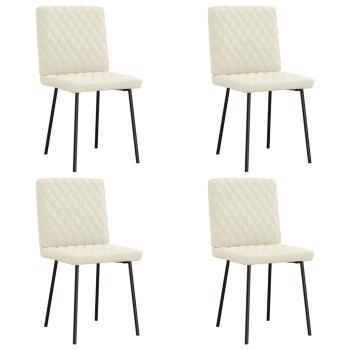 ARDEBO.de - Esszimmerstühle 4 Stk. Creme Samt